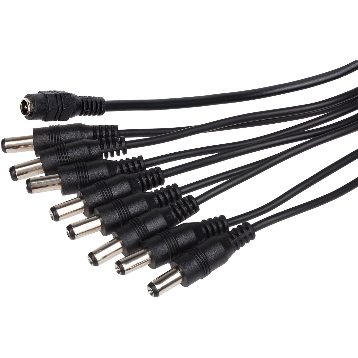 Maplin 8 Way Power Splitter Cable DC 1x Female 8x Male 5.5 x 2.1mm Plug for CCTV - Black