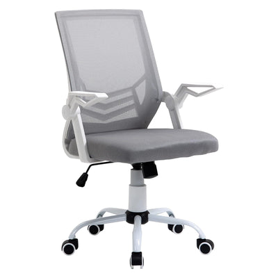 ProperAV Extra Ergonomic Adjustable Office Chair with Flip-up Arm & Lumbar Back Support Grey