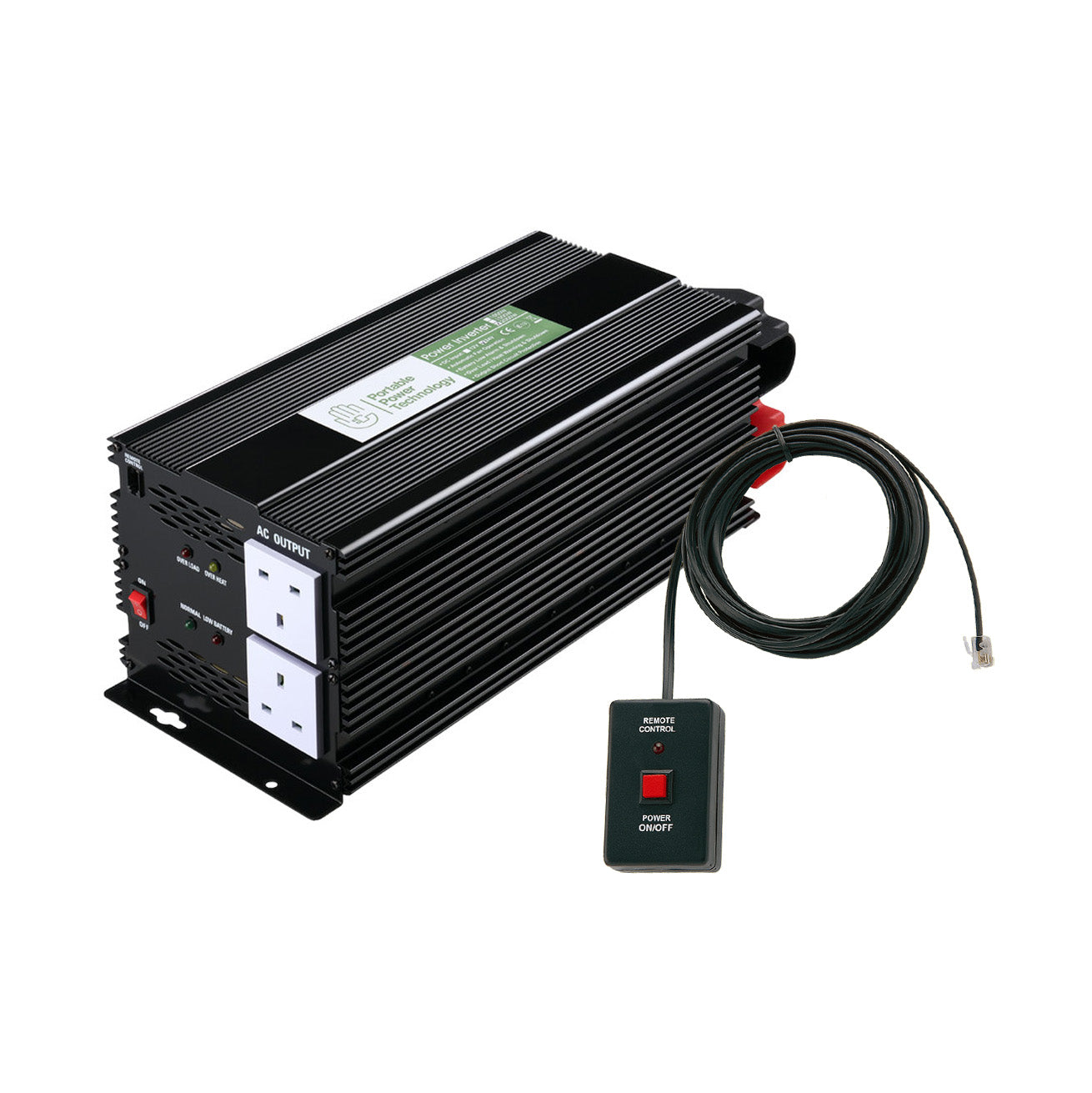 Portable Power Technology 2000W 12V Modified Sinewave Power Inverter with Remote control - maplin.co.uk