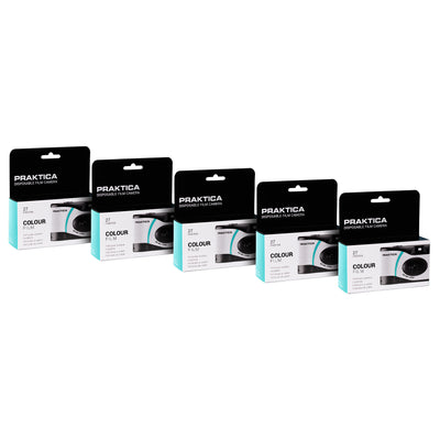 PRAKTICA 35mm Single Use Disposable Film Camera with Flash - Pack of 5