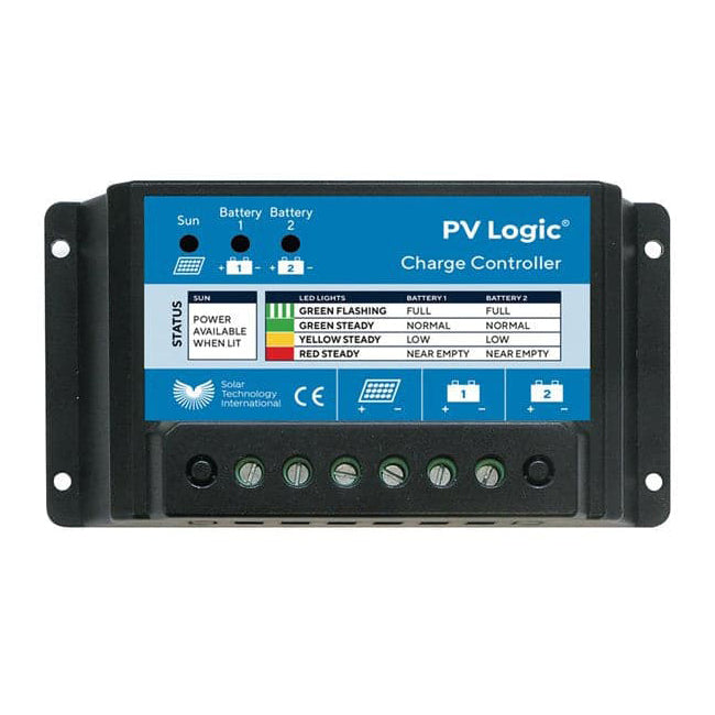 PV Logic 10Ah 12V / 24V Twin Battery Charge Controller