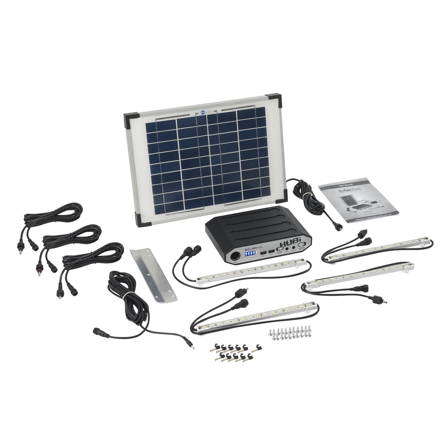 Hubi 10W Work 64 Solar Light & Power Kit for Off Grid Buildings