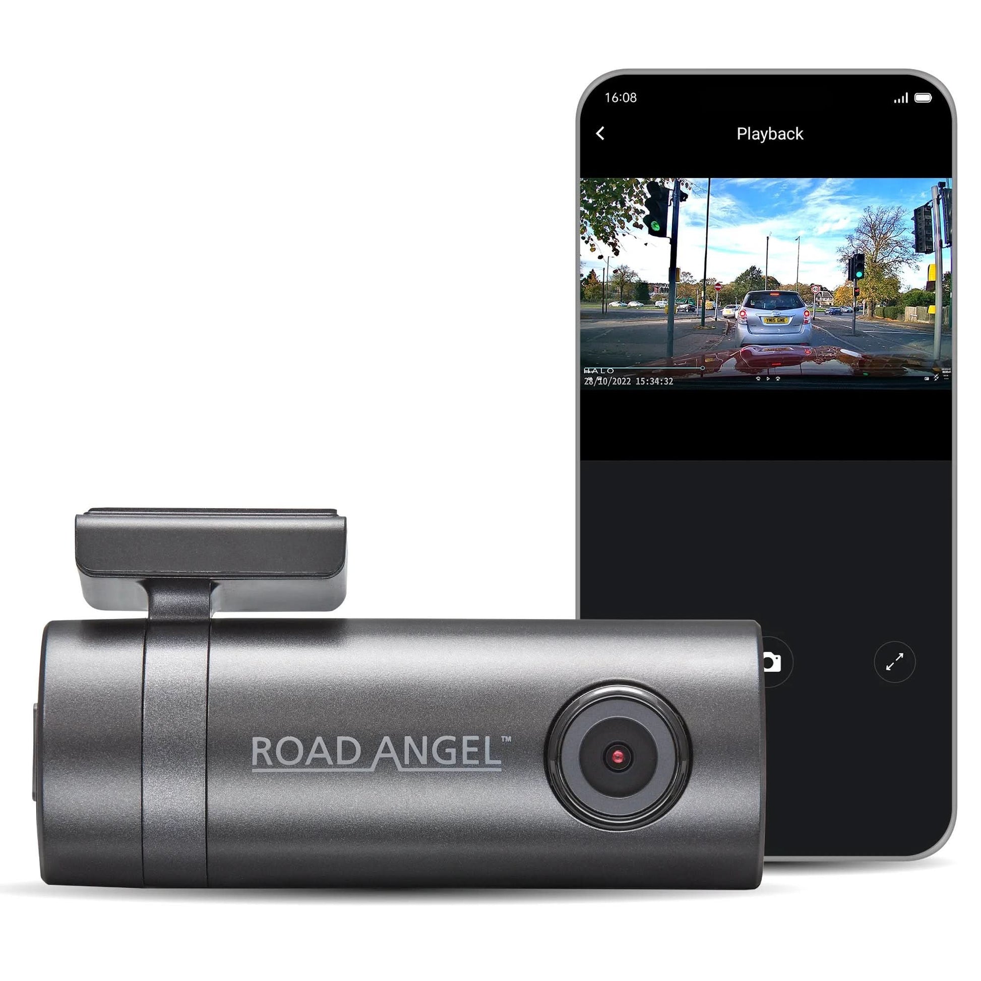 Road Angel Halo Go Deluxe 1080p Dash Cam with 32GB SD Card & Hardwiring Kit -