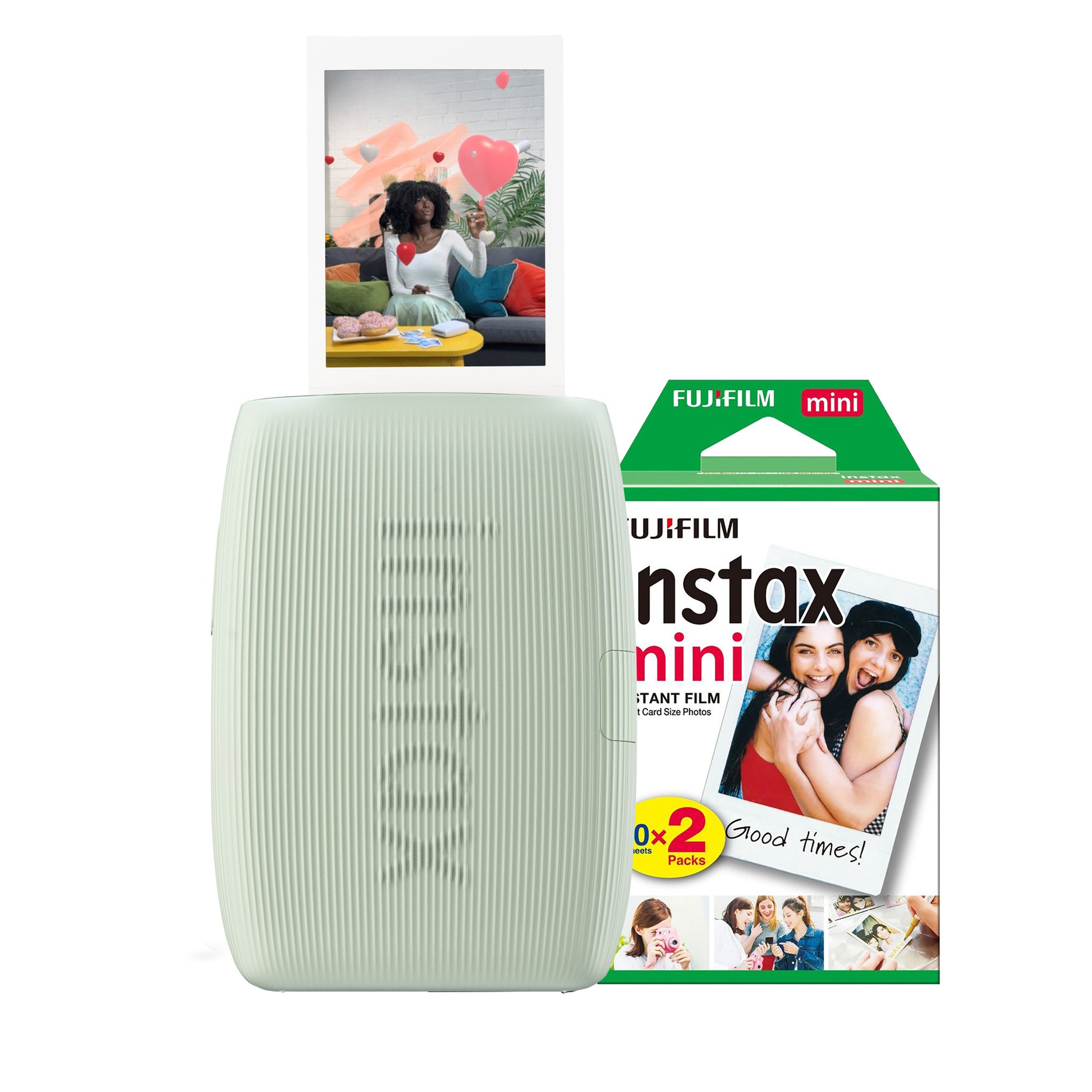 Fujifilm Instax Mini Link 3 Wireless Smartphone Photo Printer - Green Printer + 20 Shot Pack