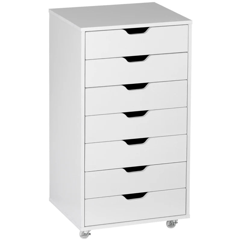 ProperAV Extra Vertical 7 Drawer Filing Cabinet - White