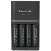 Panasonic ENELOOP BQ-CC55 UK Plug-in Charger with 4x AA 2500mAh Rechargeable Batteries