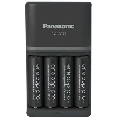 Panasonic ENELOOP BQ-CC55 UK Plug-in Charger with 4x AA 2500mAh Rechargeable Batteries