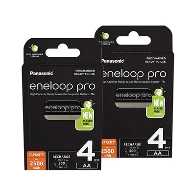 Panasonic ENELOOP PRO 1.2V 2500mAh Ni-Mh AA Rechargeable Batteries - Pack of 8