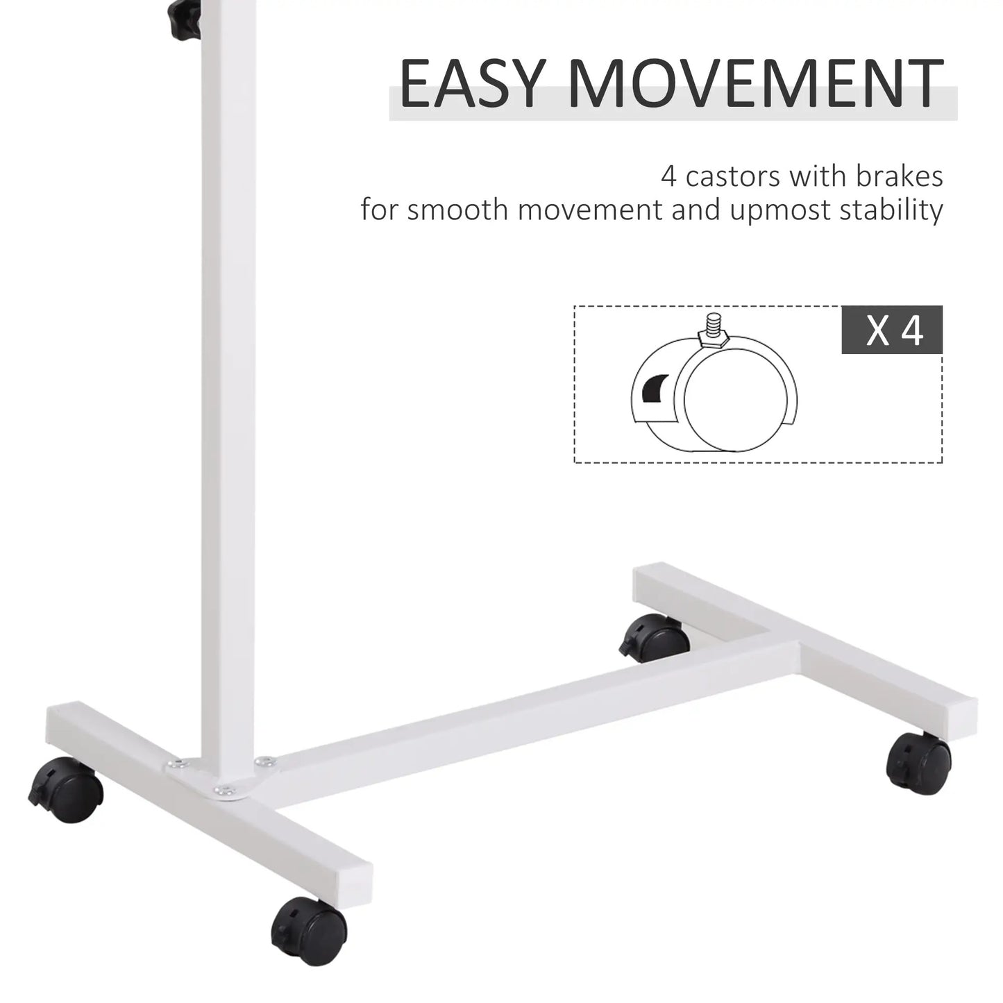 ProperAV Extra C-Shaped Mobile Table Desk with Casters