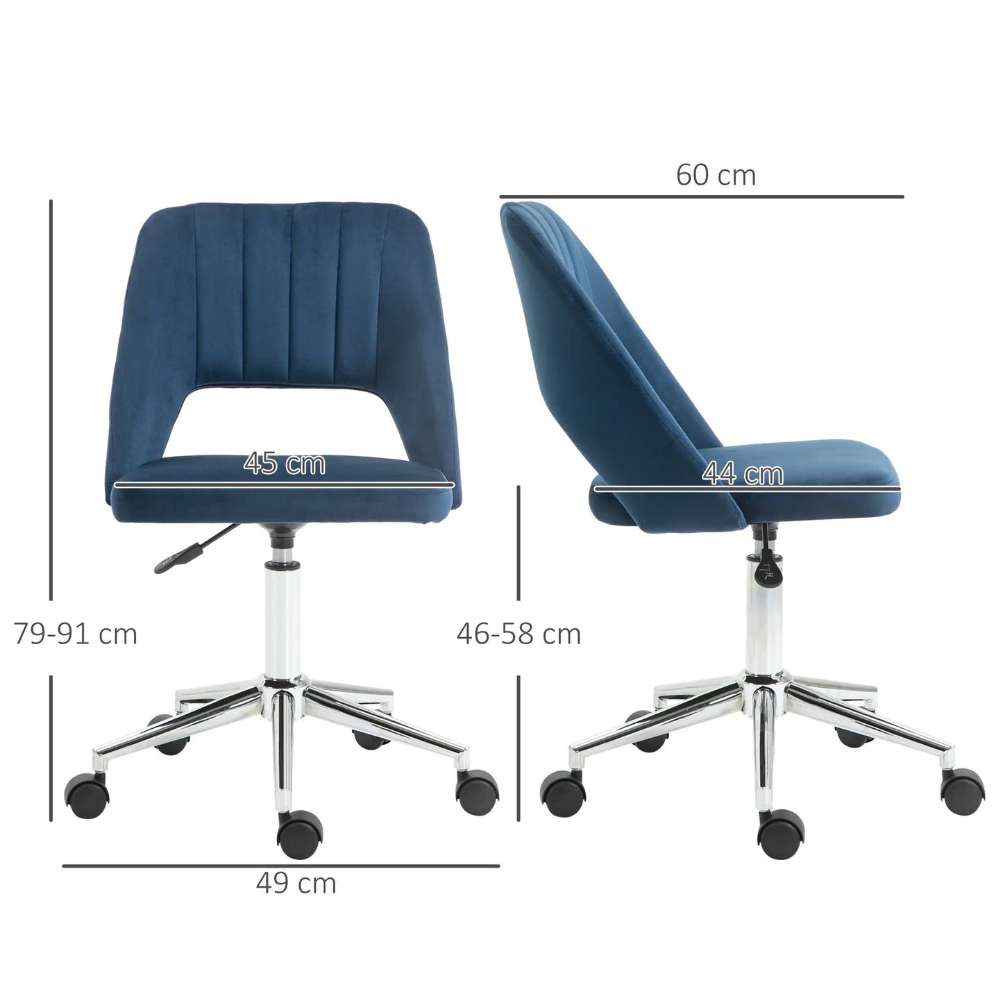 ProperAV Extra Velvet Fabric Scallop Shape Mid-Back Office Chair