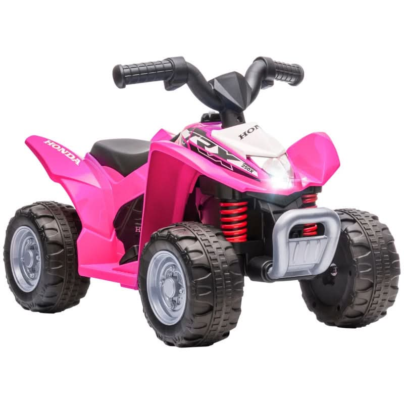 Maplin Plus AIYAPLAY Honda Licensed 6V Electric Ride On Kids Toy ATV Quad Bike with LED Lights & Horn for 1.5-3 Years Pink