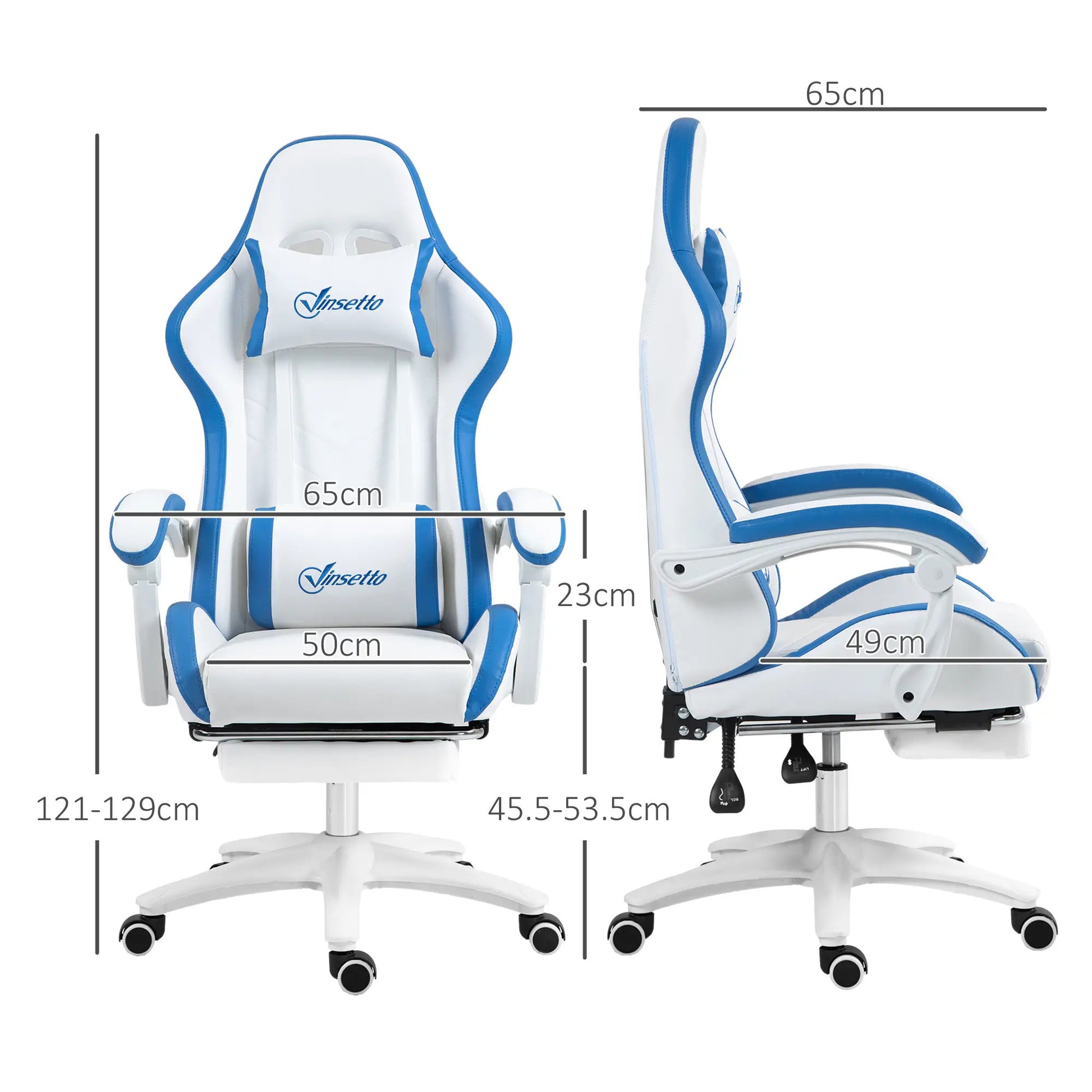 Maplin Plus Racing Style Gaming Chair with Reclining Function & Footrest