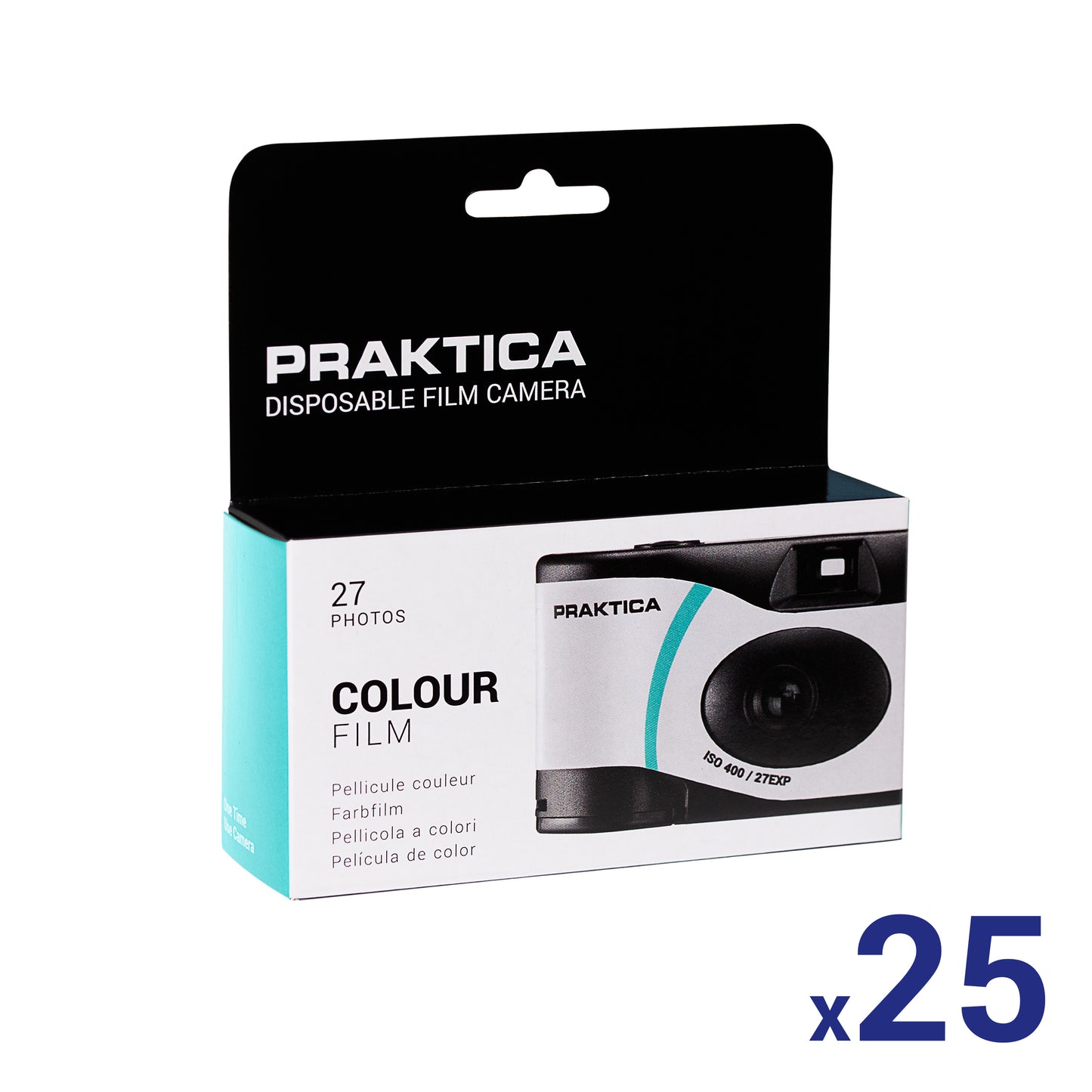 PRAKTICA 35mm Single Use Disposable Film Camera with Flash Pack of 25