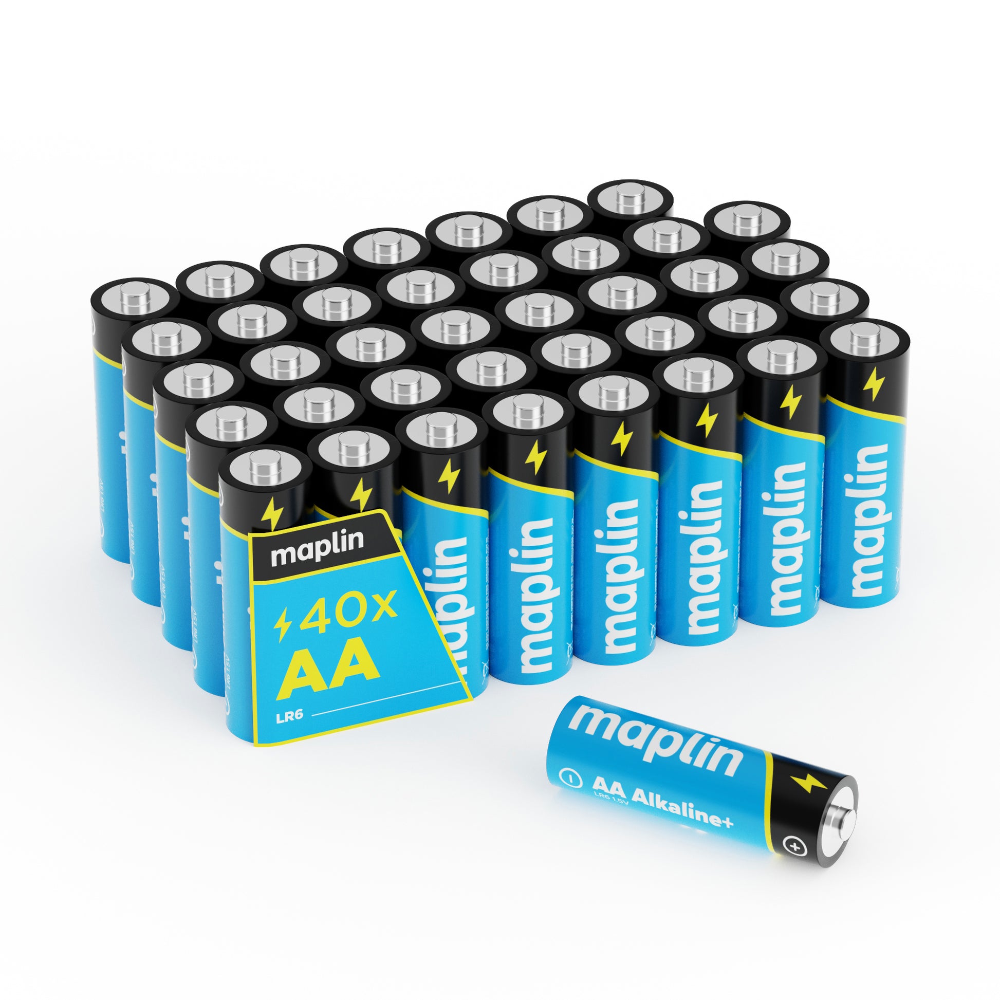 Maplin AA LR6 1.5V Alkaline Batteries 7 Year Shelf Life High Performance Pack of 40