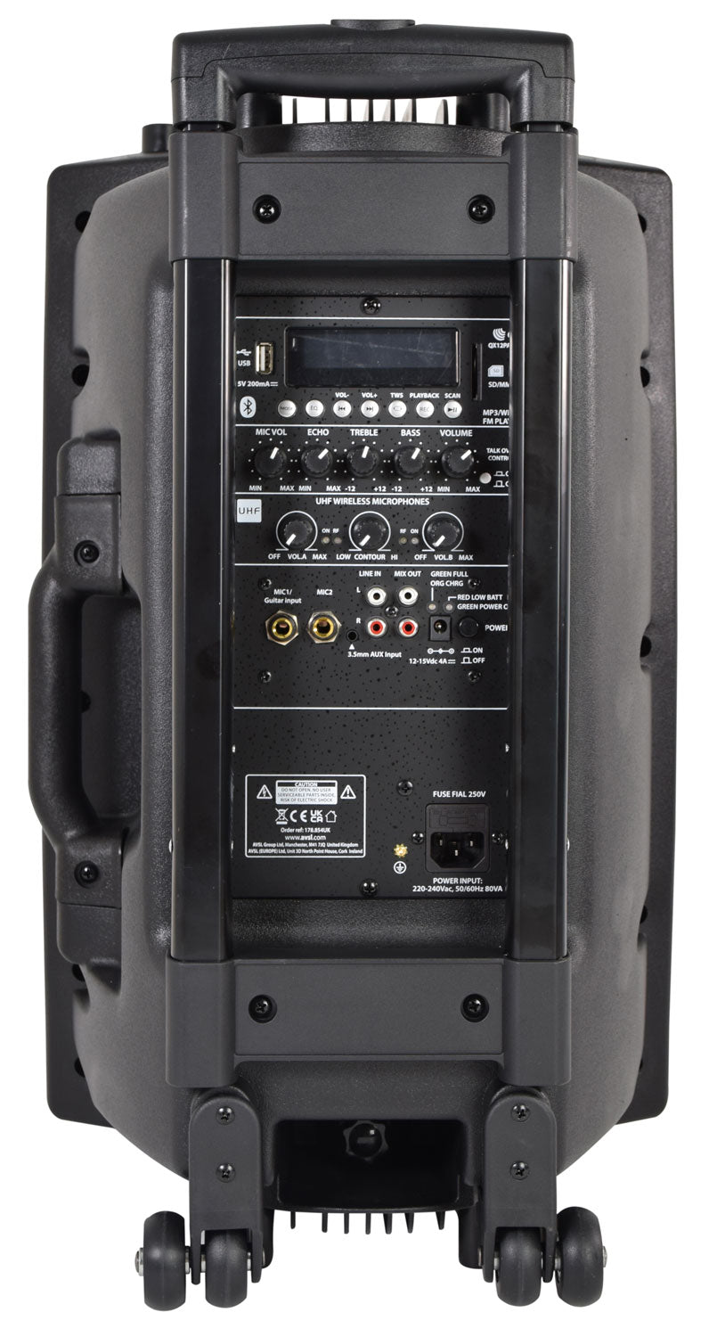 QTX QXPA-plus Portable PA with UHF, USB/SD/FM & Bluetooth