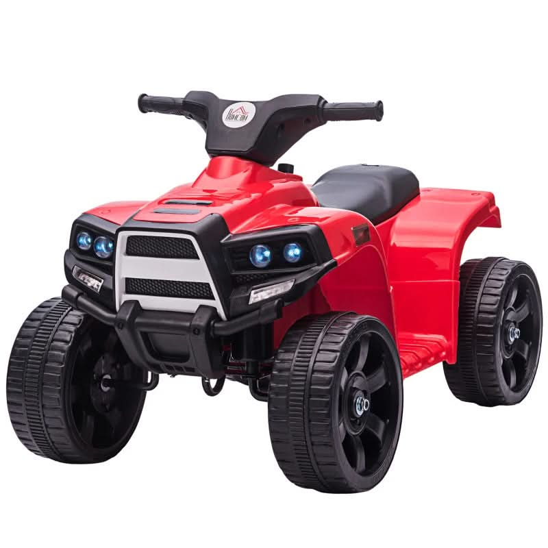 Maplin Plus 6V Kids Electric Ride On ATV Toy Quad Bike with Headlights for 18-36 Months Red