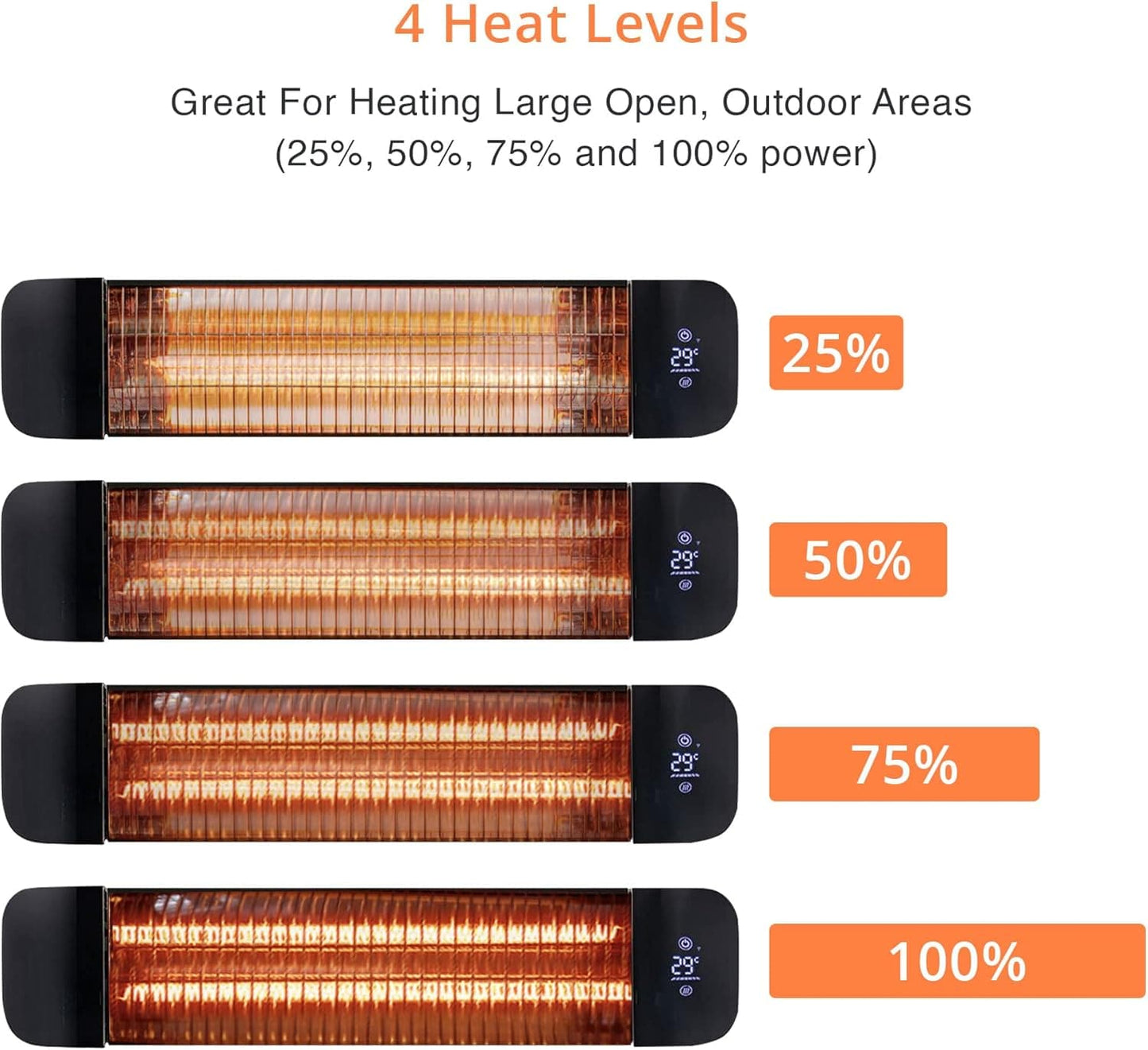 Mirrorstone 2.4kW Aurora Wi-Fi Remote Controllable Infrared Bar Heater - maplin.co.uk