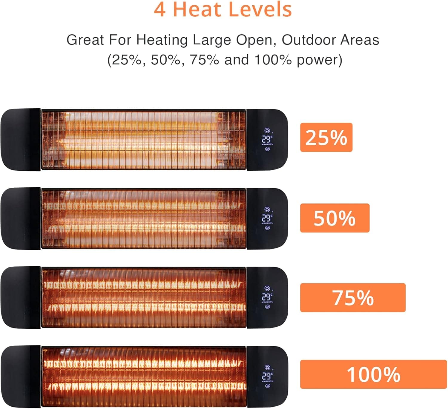 Mirrorstone 2.4kW Aurora Wi-Fi Remote Controllable Infrared Bar Heater -