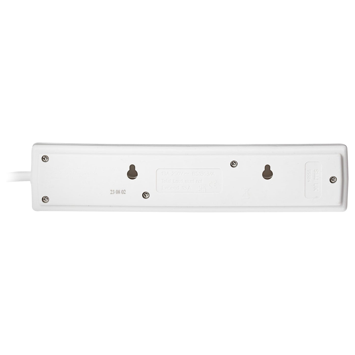 Maplin 2m 4 Socket 13A Extension Lead with Neon Indicators - White