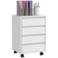 ProperAV Extra Mobile Vertical Filing Cabinet with 4 Drawers - White