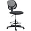 ProperAV Extra Draughtsman Office Chair with Adjustable Footrest Ring - Black