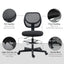 ProperAV Extra Draughtsman Office Chair with Adjustable Footrest Ring - Black