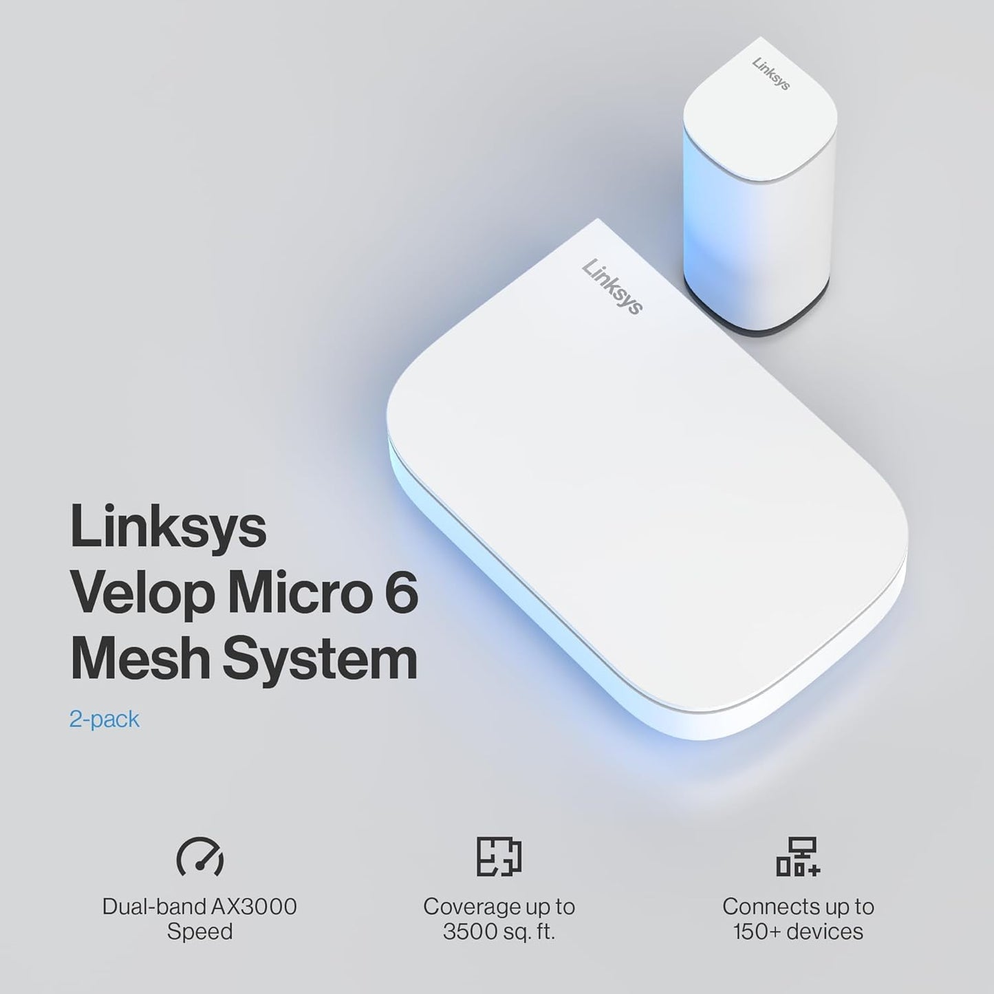 Linksys Velop Dual-Band WiFi 6 AX3000 Micro-Router