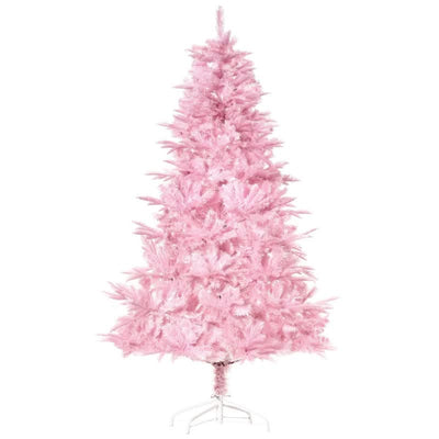 HOMCOM 6ft Pink Artificial Christmas Tree