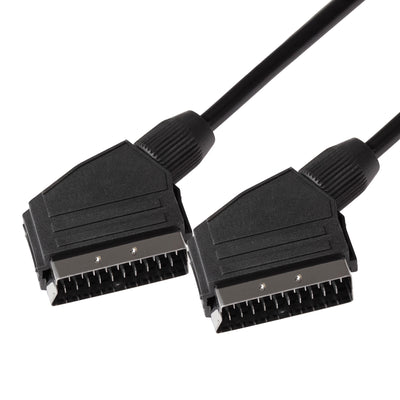 Maplin SCART to SCART 21 Pin Male to Male Connectors Cable - Black, 3m