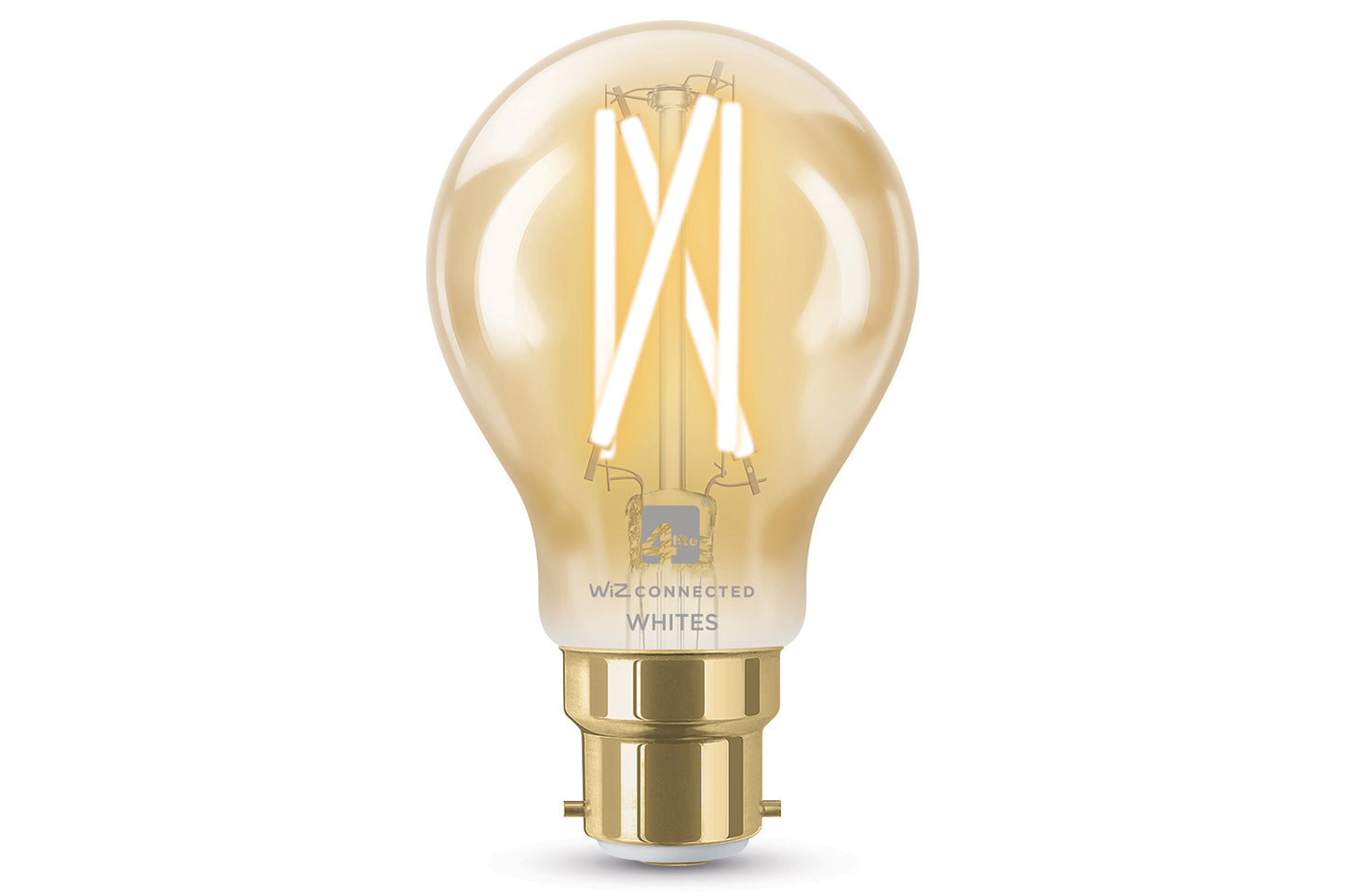 4lite WiZ Connected A60 Filament Amber WiFi LED Smart Bulb Single