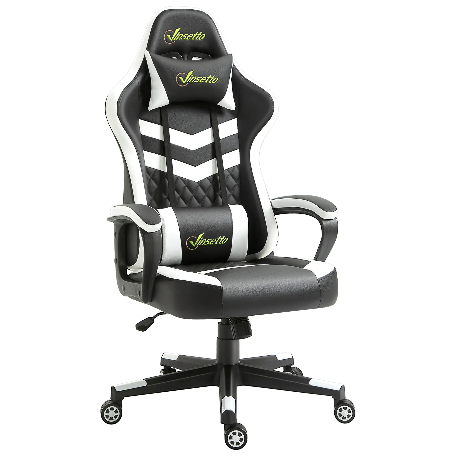 Maplin Plus Racing Gaming Chair with Lumbar Support Black & White