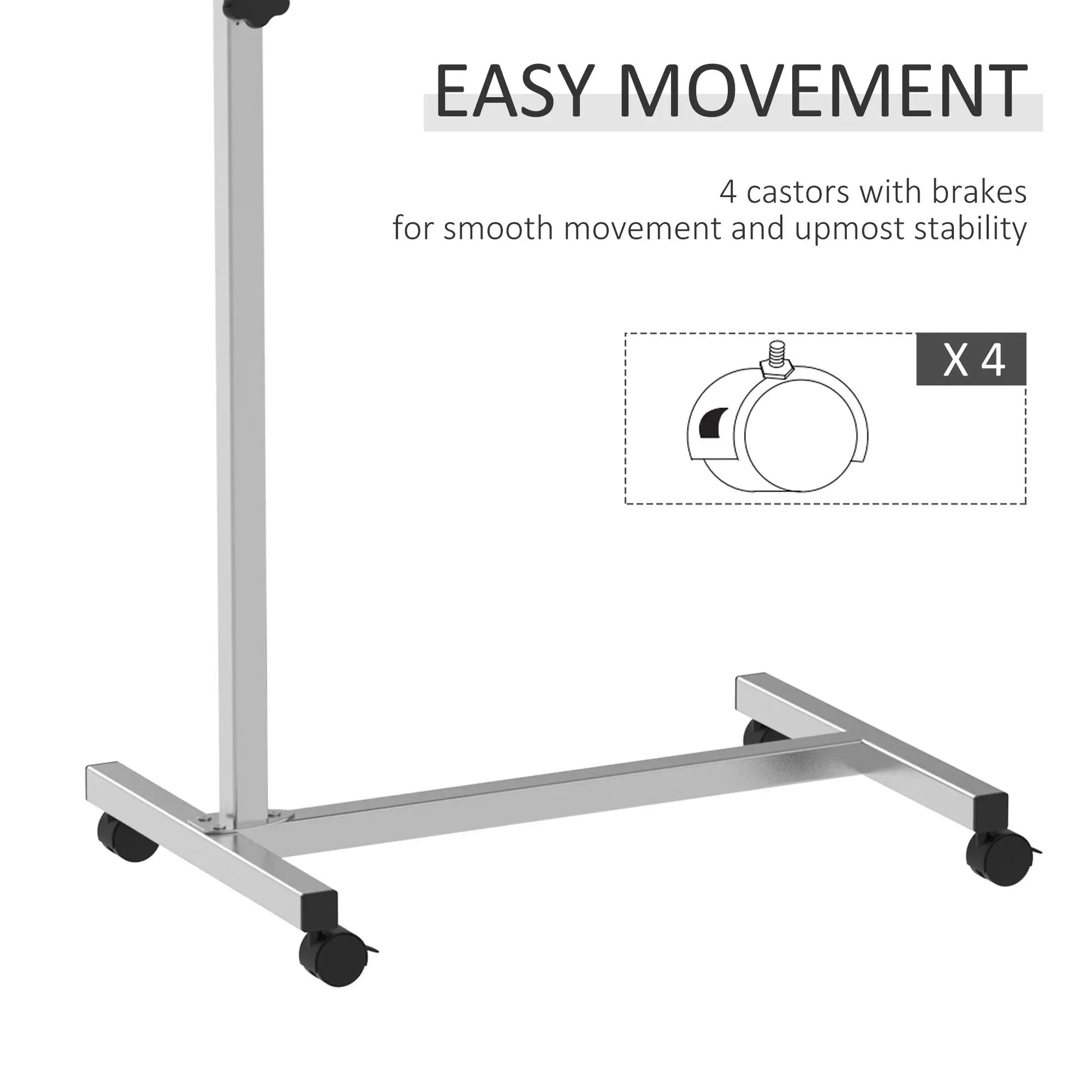 ProperAV Extra C-Shaped Mobile Table Desk with Casters