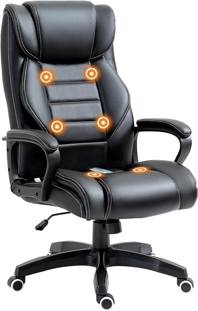 ProperAV Extra Ergonomic High Back Tilting Executive Office Chair with 6-Point Vibration Massage Function