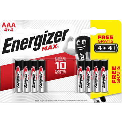 Energizer Max AAA Alkaline Batteries - Pack of 8