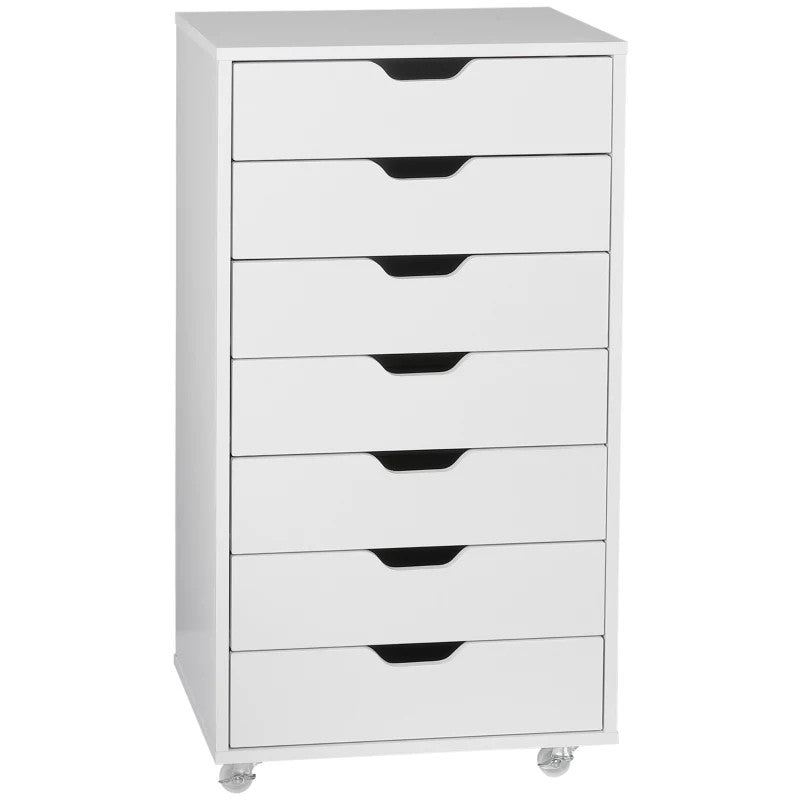 ProperAV Extra Vertical 7 Drawer Filing Cabinet - White