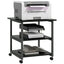 ProperAV Extra Three-Tier Steel Printer Stand with Wheels - Black