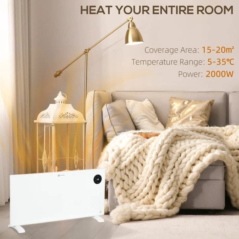 Maplin Plus 2000W Freestanding / Wall Mounted Electric Convector Space Heater with Adjustable Thermostat & Timer - maplin.co.uk