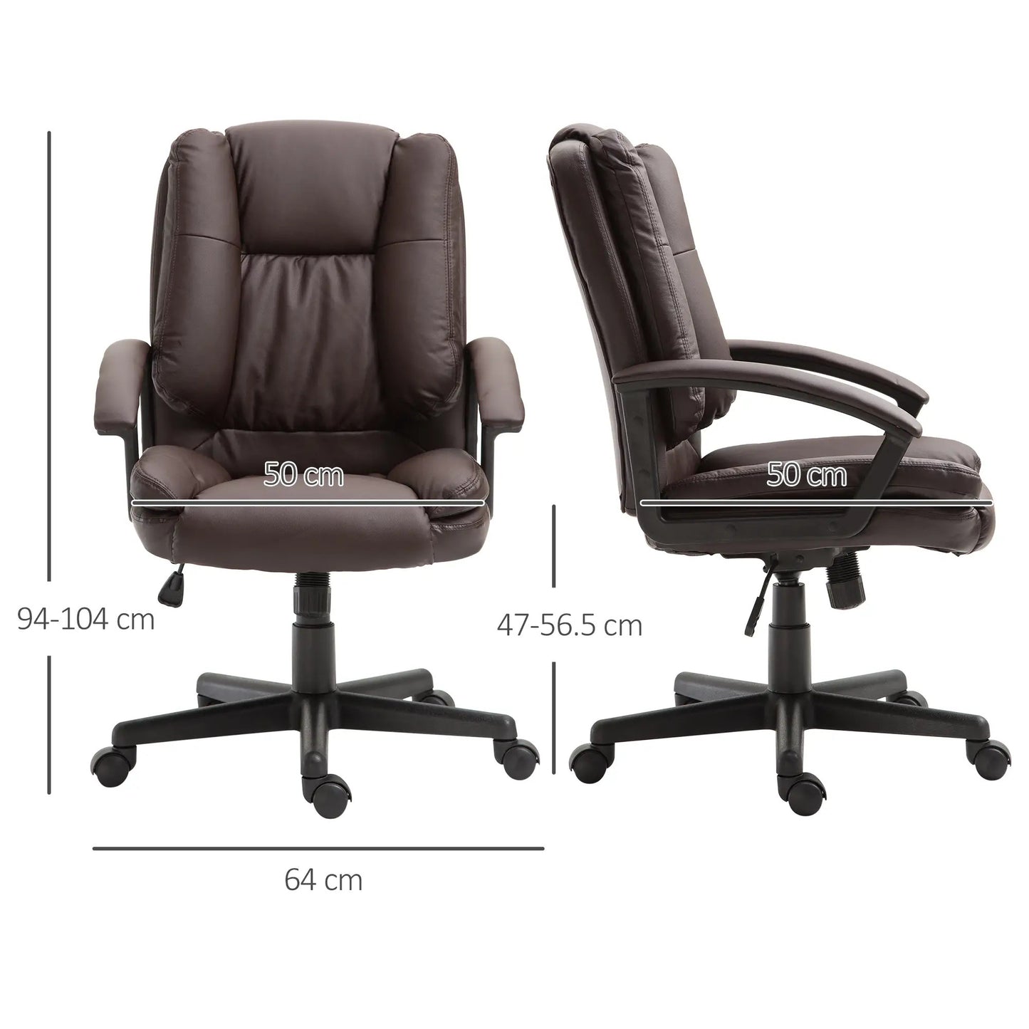 ProperAV Extra PU Leather Swivel Mid-Back Executive Office Chair