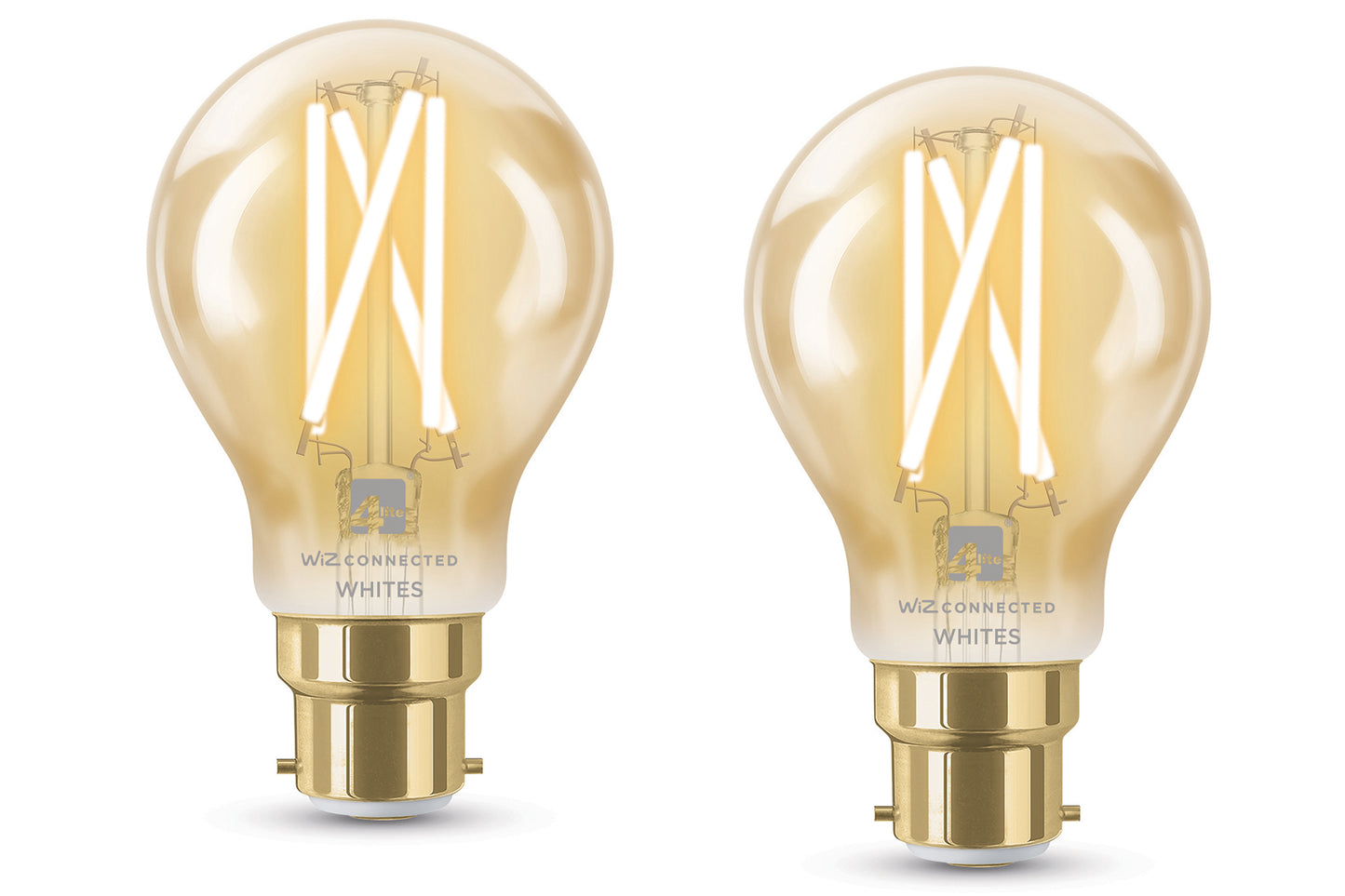 4lite WiZ Connected A60 Filament Amber WiFi LED Smart Bulb Pack of 2