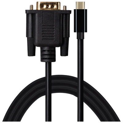 Maplin USB-C 3.1 to VGA Full HD 60Hz Cable (Supports Alt Mode) - Black, 1.8m