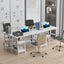 ProperAV Extra Computer Desk with Shelves - White