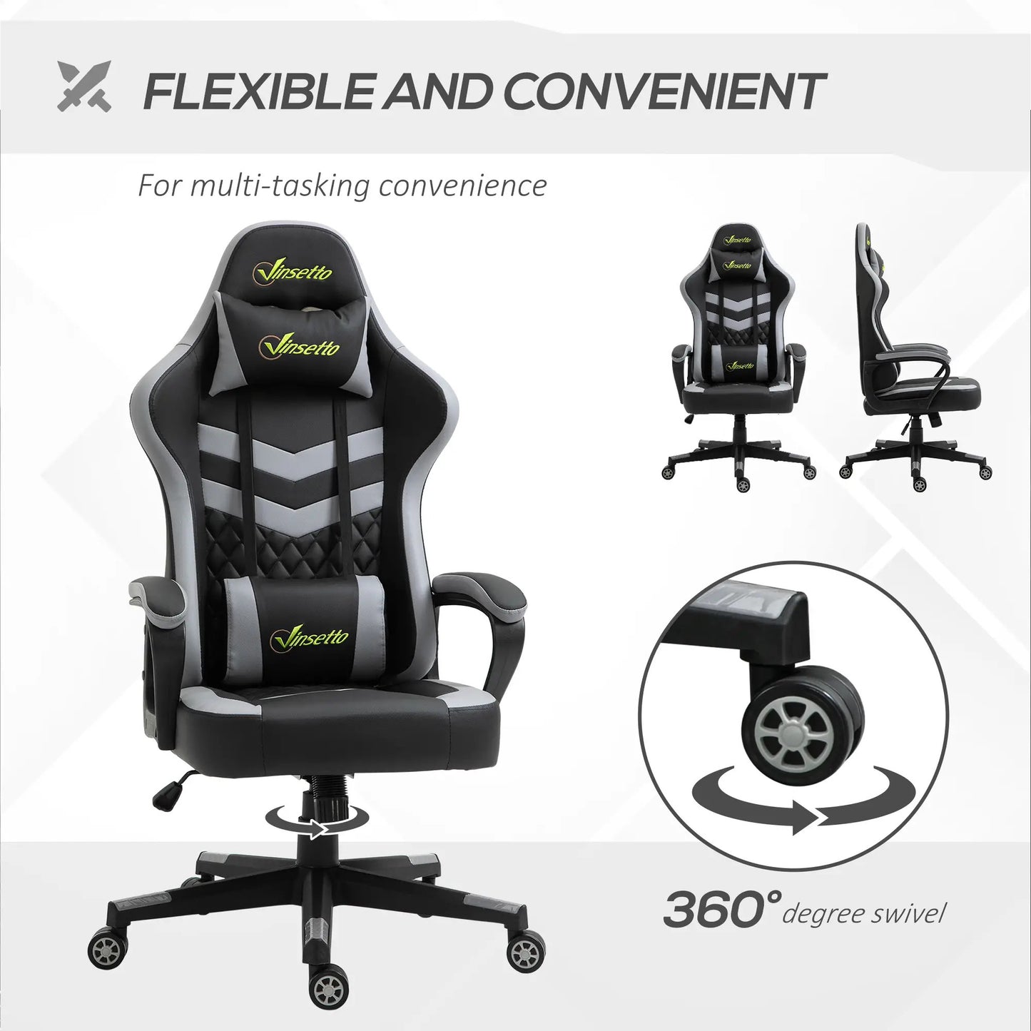 Maplin Plus Racing Gaming Chair with Lumbar Support