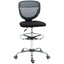 ProperAV Extra Armless Mesh Office Draughtsman Chair with Lumbar Support & Adjustable Foot Ring Grey