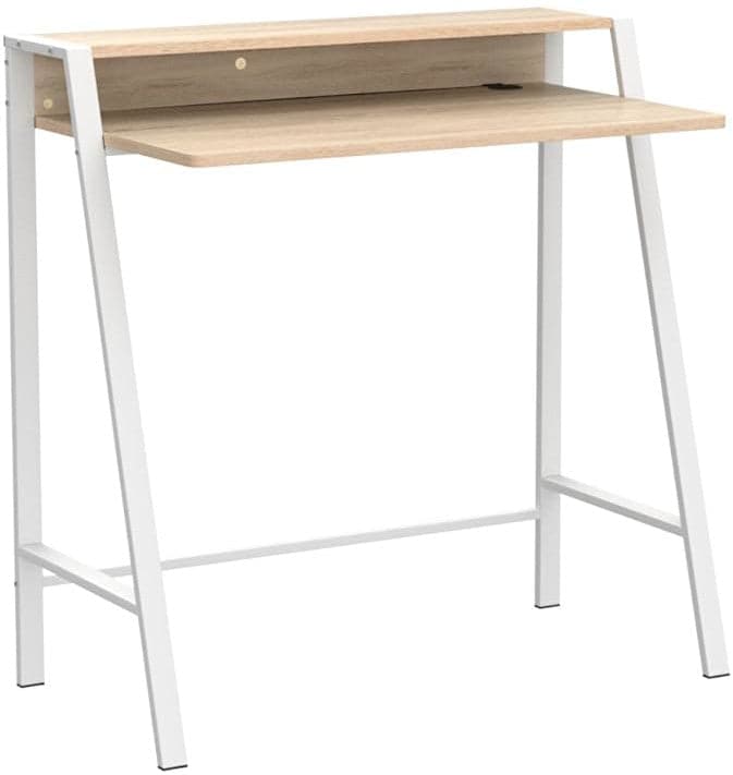 Computer desk deals with elevated shelf