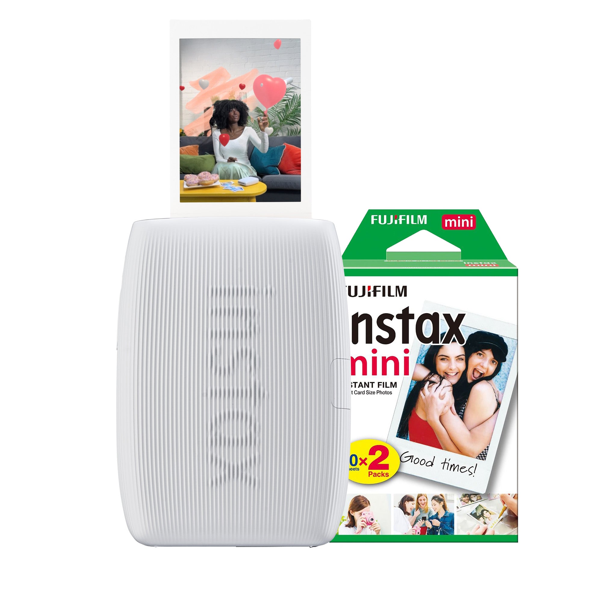 Fujifilm Instax Mini Link 3 Wireless Smartphone Photo Printer - Clay White Printer + 20 Shot Pack