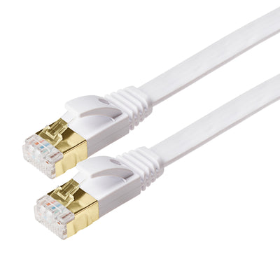 Maplin RJ45 CAT7 Flat Ethernet LAN Cable - White