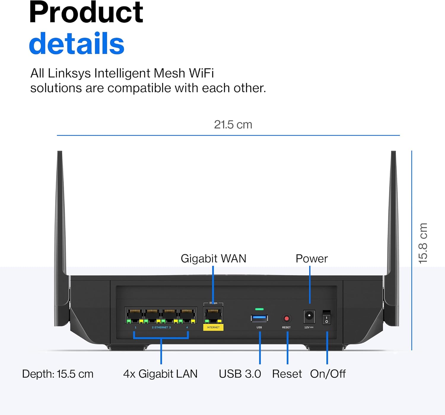 Linksys Hydra Pro 6E AXE6600 Tri‑Band WiFi 6E Mesh Router