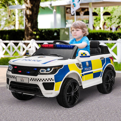 Maplin Plus 12V Kid Electric Ride On Police Car with Remote Siren Light (3-6 Years)