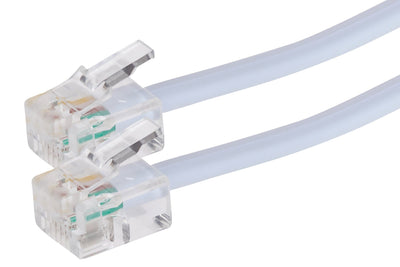 Maplin RJ11 to RJ11 6P4C Telephone Modem Lead - White, 5m