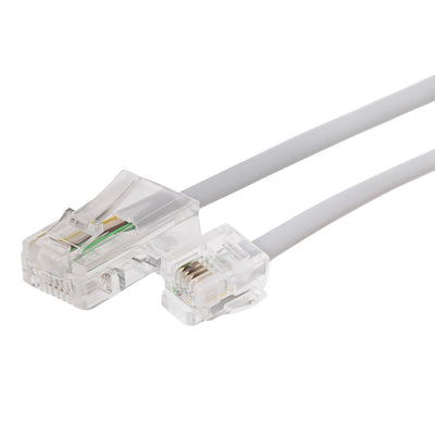 Maplin RJ11 Connector to RJ45 Plug Telephone Lead - White, 1m